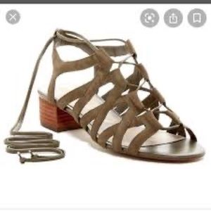 Sam Edelman Ardella lace up sandals 8.5 gray/olive nubuck